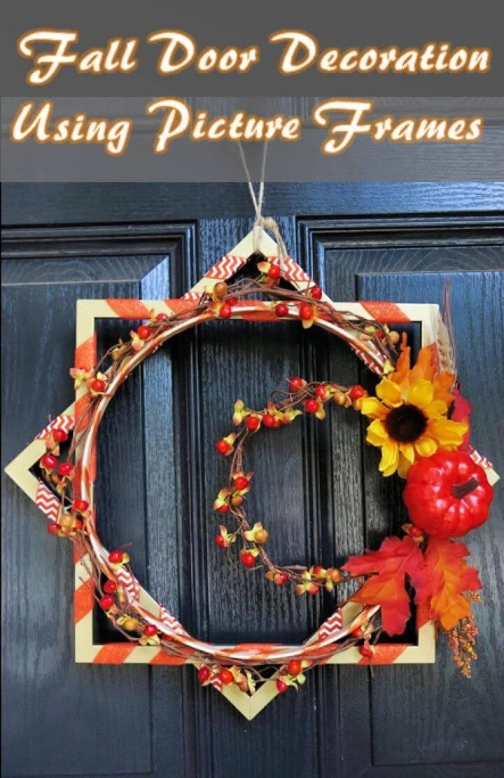 How to Make a Festive Fall Door Wreath Using Picture Frames
