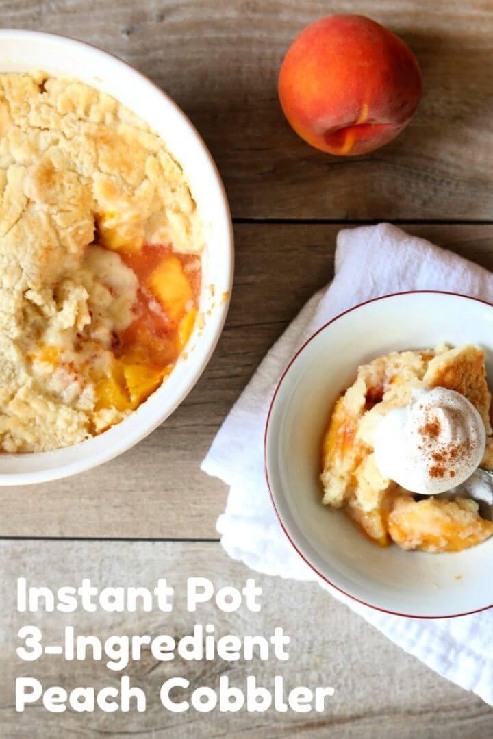 Instant Pot 3 Ingredient Peach Cobbler