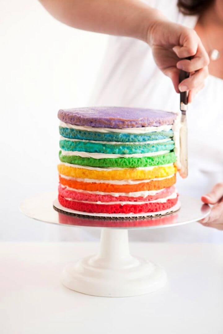 Make A DIY Rainbow Cake