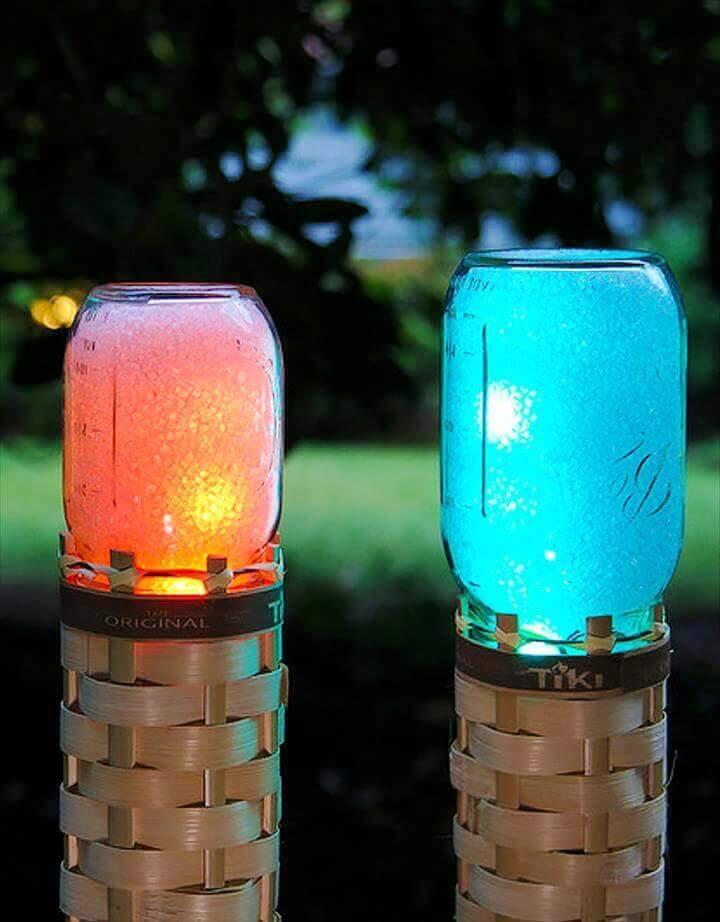 Mason Jar Techno Tiki Torch DIY