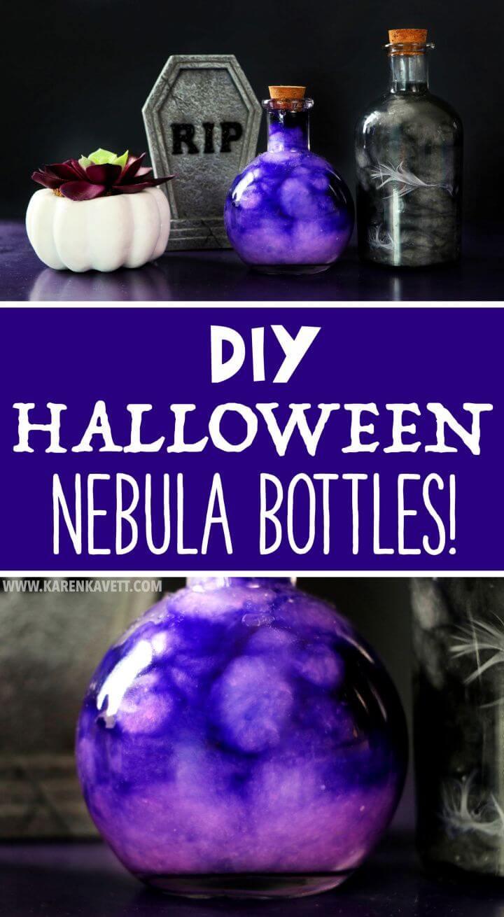 Simple DIY Halloween Nebula Potion Bottles