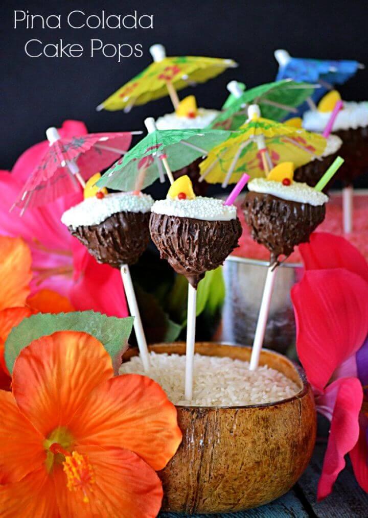 Simple DIY Pina Colada Cake Pops