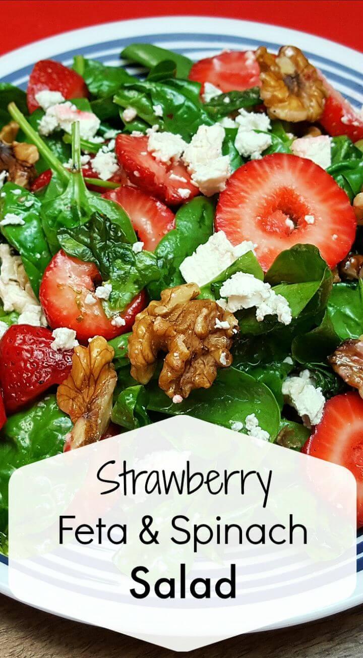 Strawberry Feta Spinach Salad