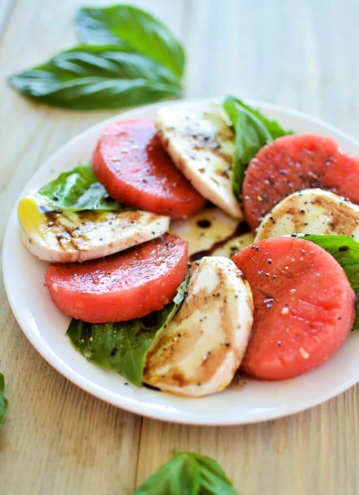 Watermelon Caprese with Balsamic Reduction