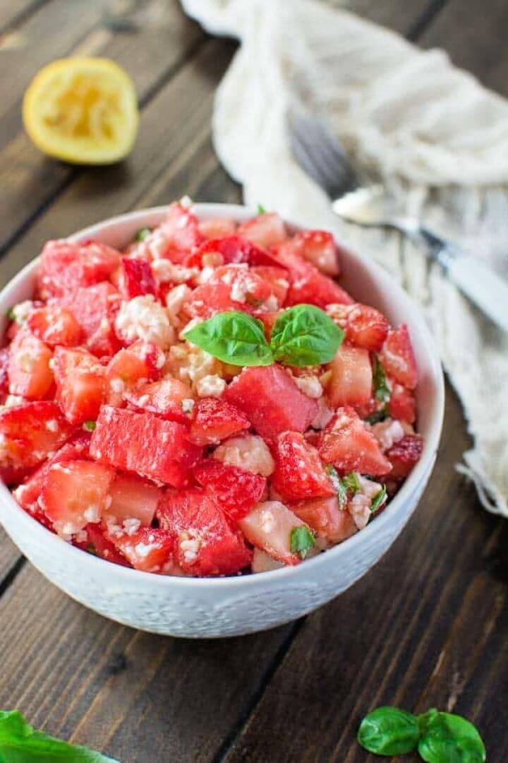 Watermelon Strawberry And Feta Salad
