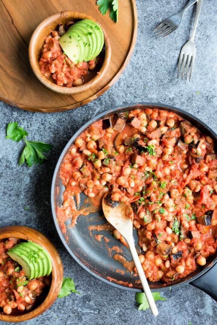 10 Minute Creamy Vegan Bean And Aubergine Casserole