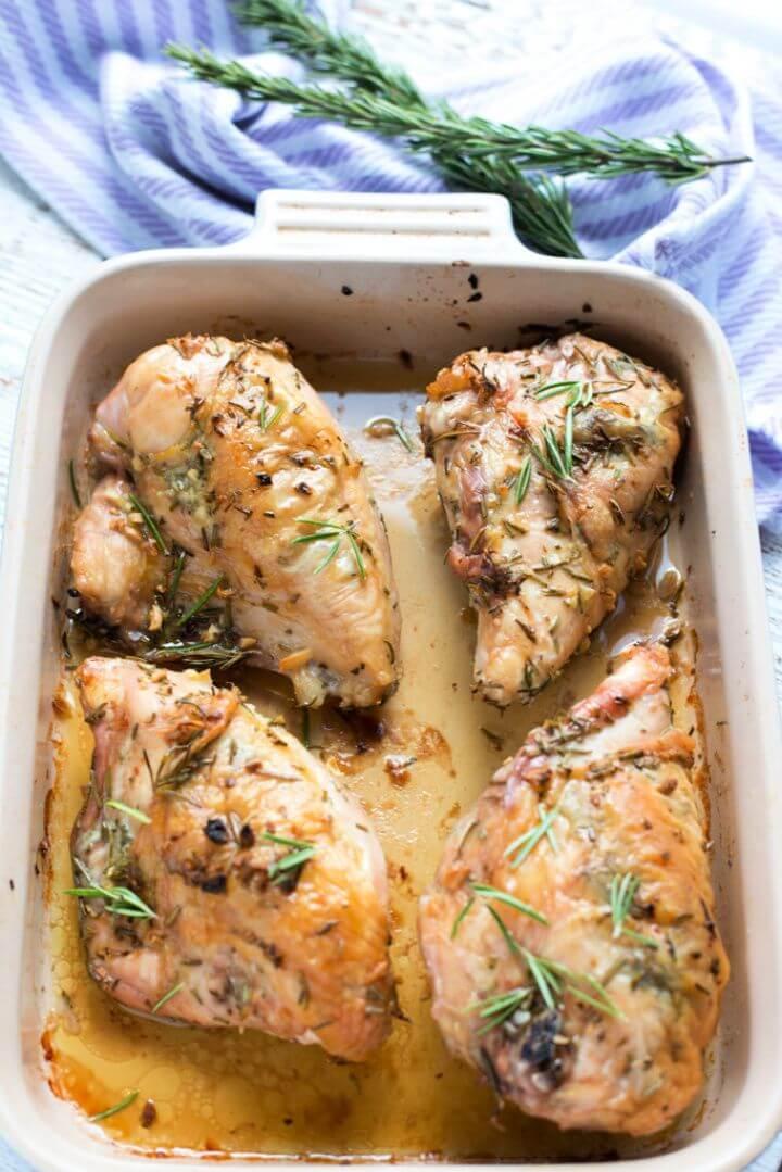 5 Ingredient Garlic Rosemary Roasted Chicken Breasts