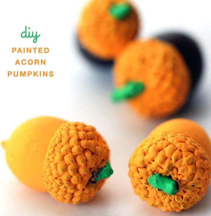 Beautiful DIY Painted Pumpkin Acorns