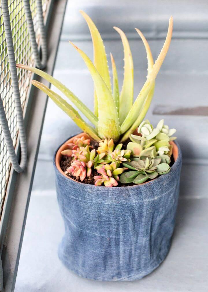 Best DIY Denim Flower Pot Cover