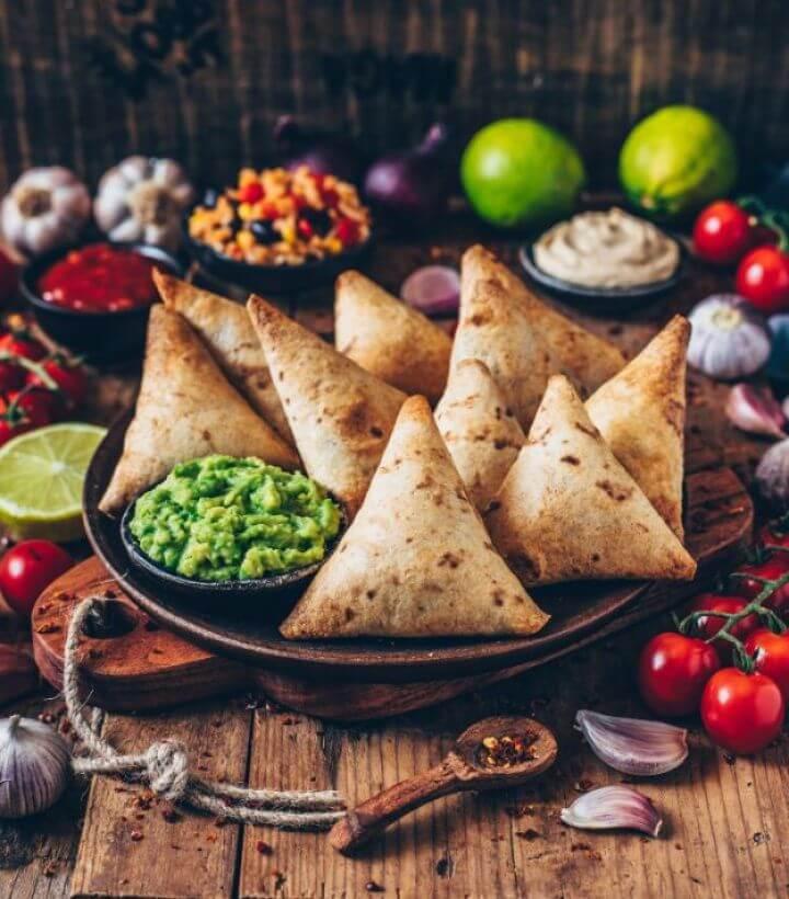 Best DIY Vegan Burrito Samosas With Guacamole