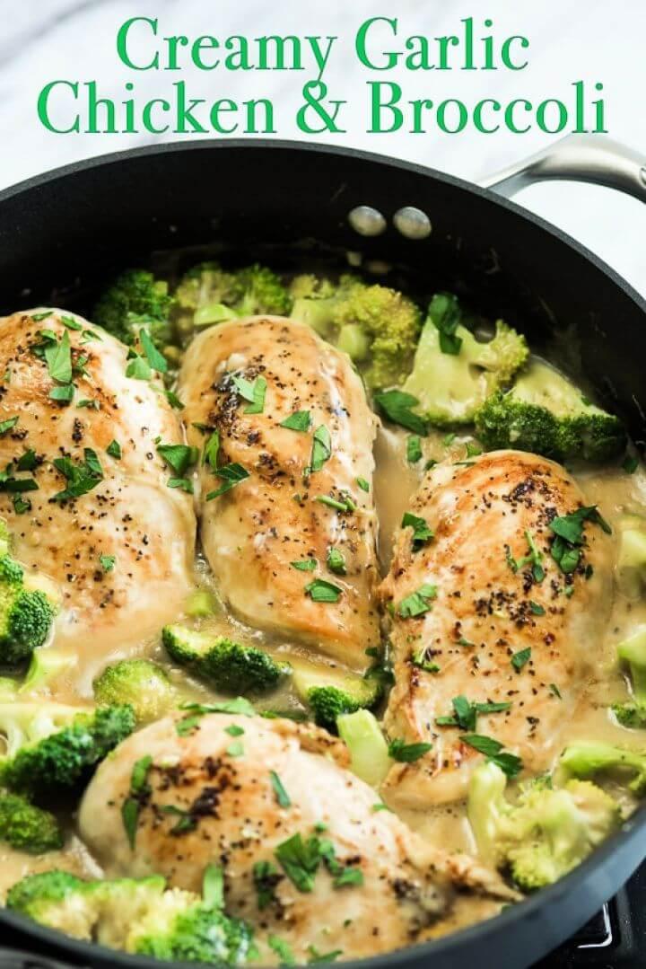 Creamy Garlic Chicken With Broccoli
