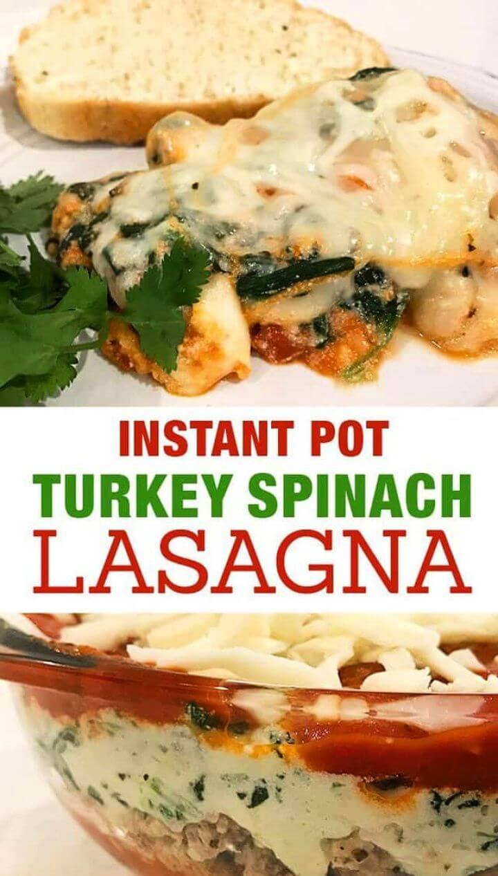 Cute DIY Ground Turkey Spinach Instant Pot Lasagna 2