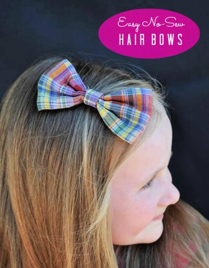 Cute DIY No Sew Bow Tie With Hair Bows
