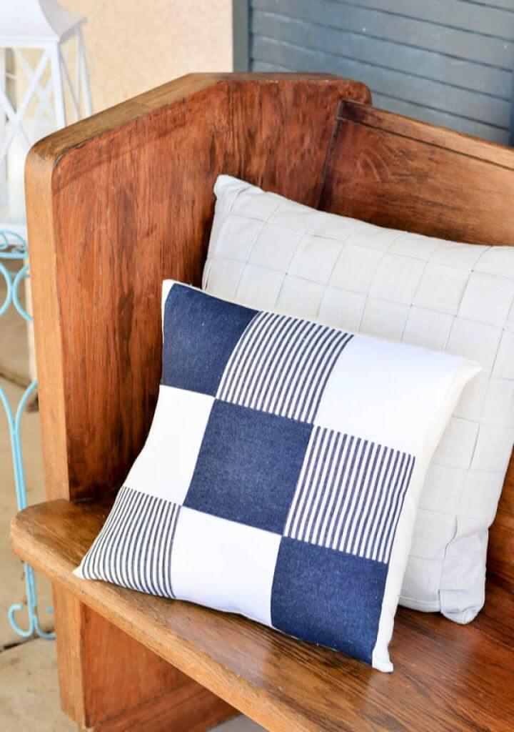 Cute DIY Quilted Denim Pillow