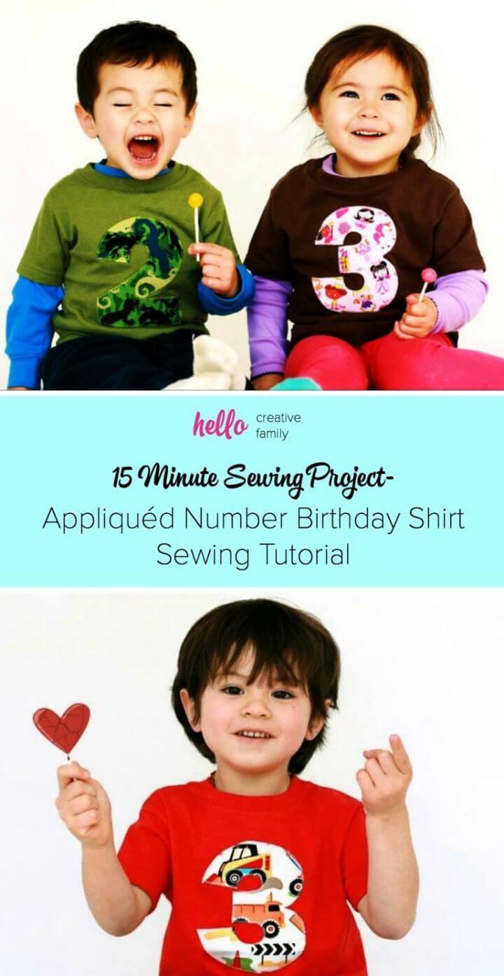 DIY Appliquéd Number Birthday Shirt Sewing Tutorial