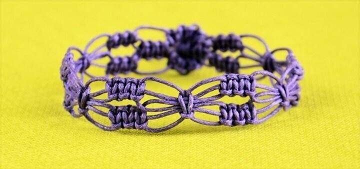 DIY Easy Square Knot Flower Bracelet