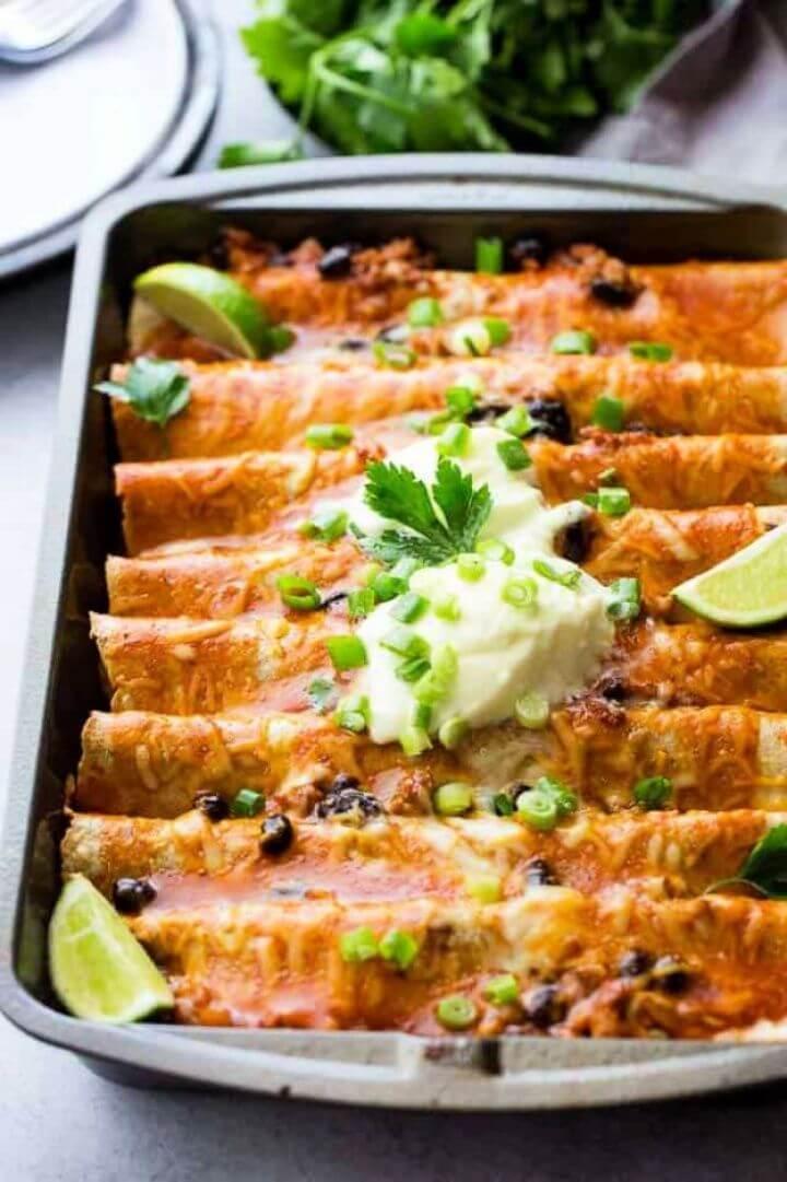 DIY Ground Turkey Black Bean Enchiladas 2