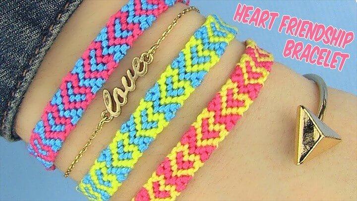 DIY Heart Friendship Bracelets