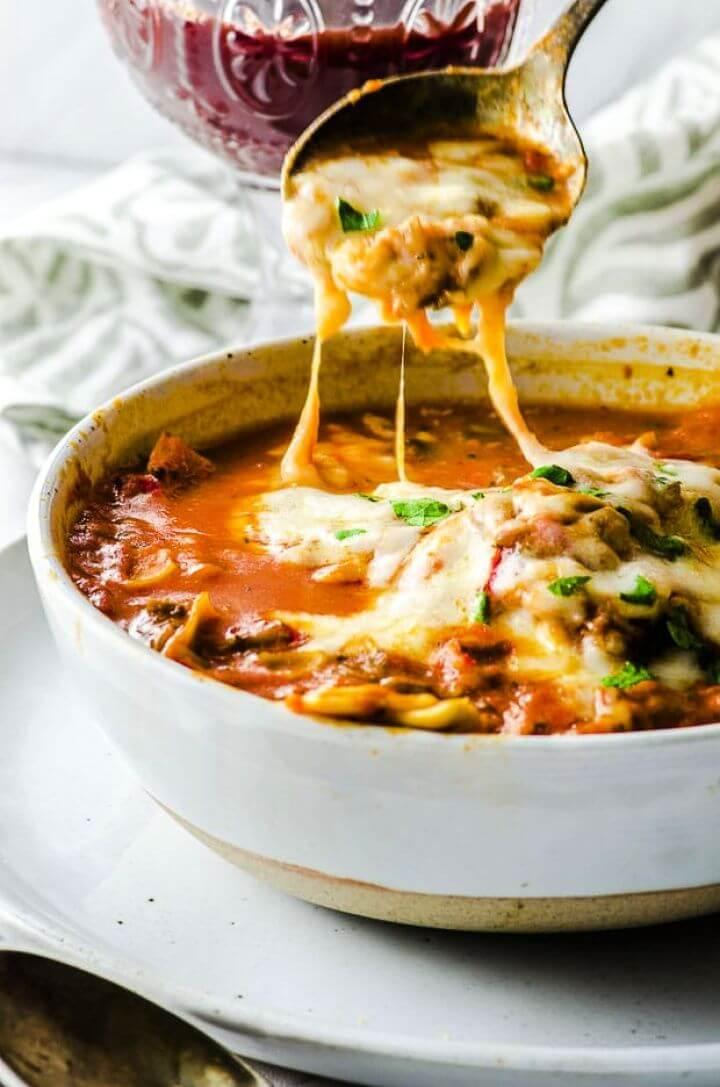 DIY High Protein Vegan Lasagna Soup