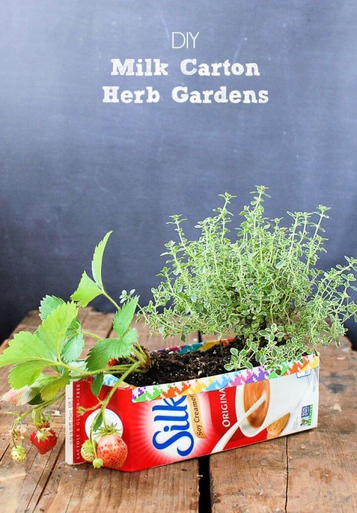 DIY Milk Carton Herb Gardens Tutorial