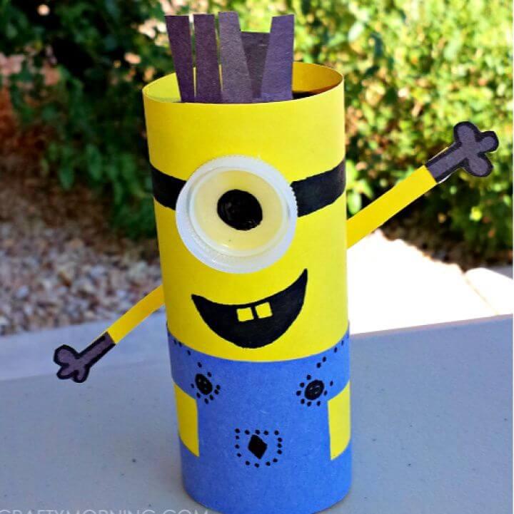DIY Minion Toilet Paper Roll Craft For Kids