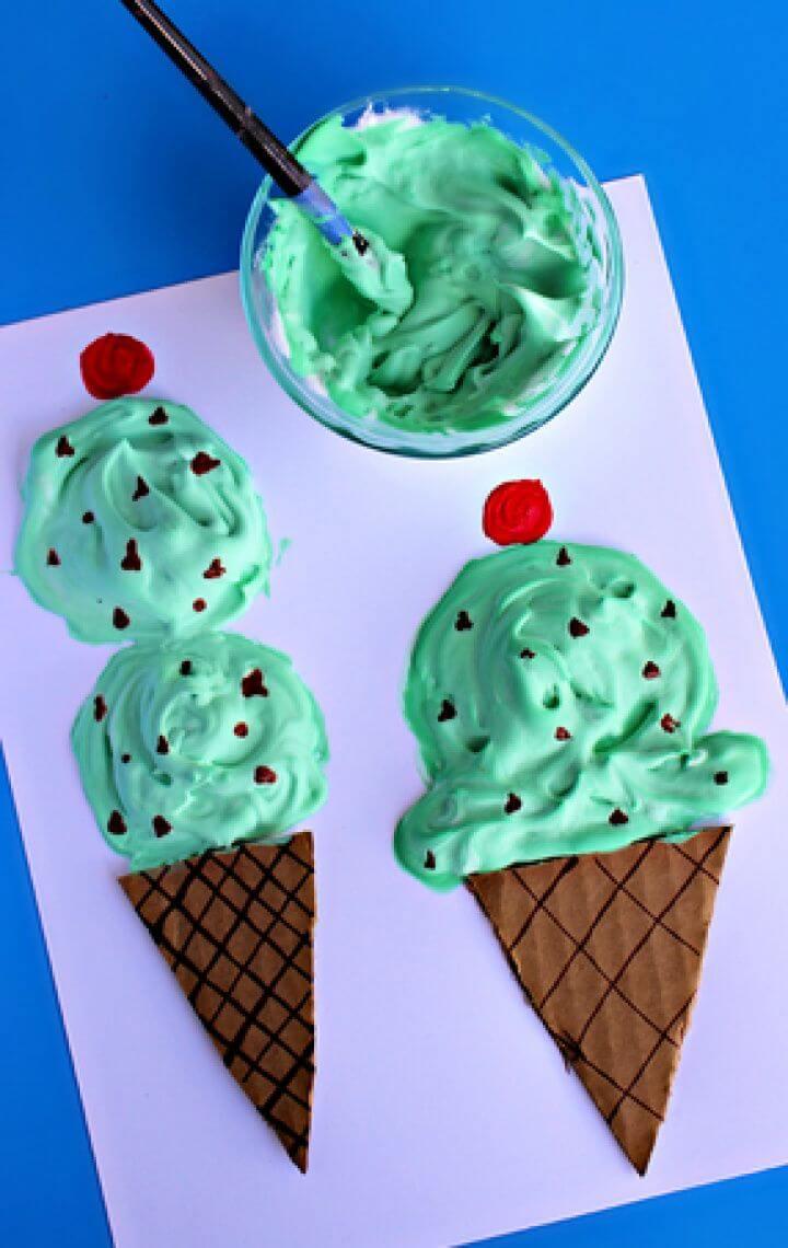 DIY Puffy Paint Ice Cream Cone Craft for Kids