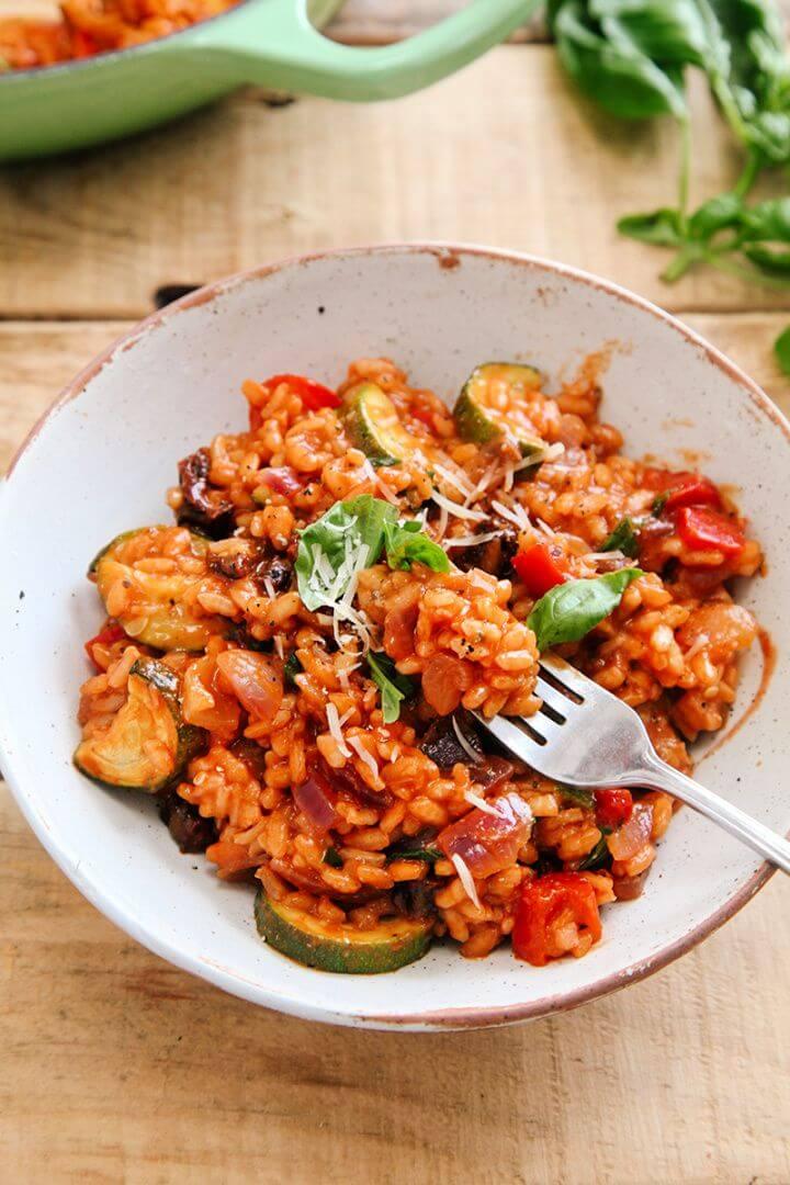 DIY Tomato Roasted Mediterranean Vegetable Risotto