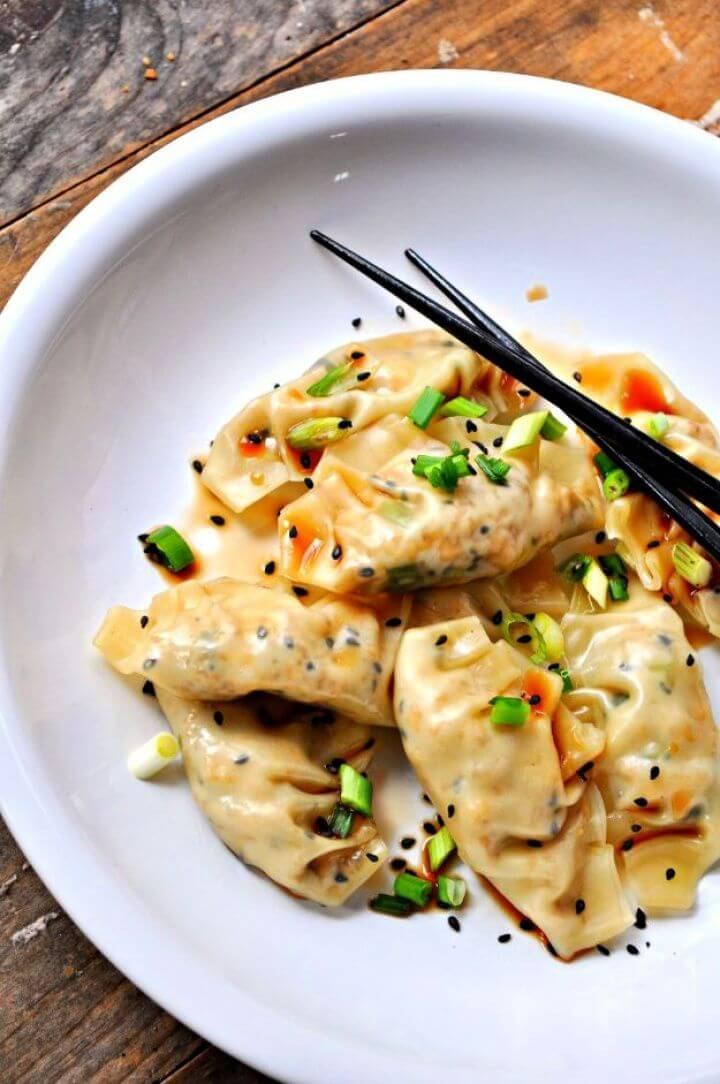 DIY Vegan Sesame Tofu Dumplings