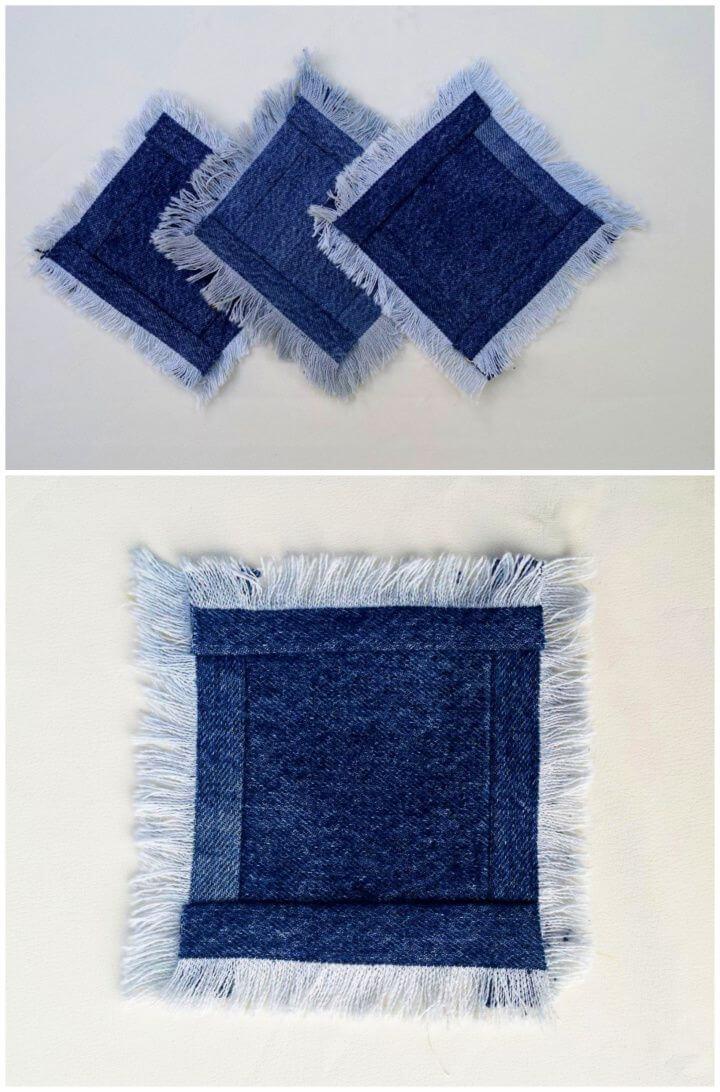 Denim DIY Coasters Step By Step Tutorial