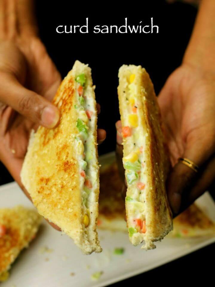Easy Curd Sandwich Recipe