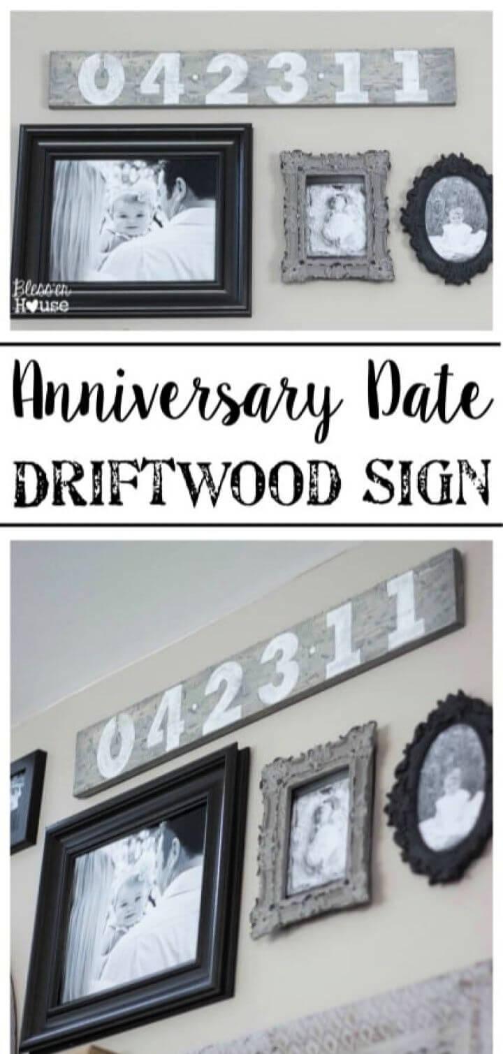 Easy DIY Anniversary Date Driftwood Sign