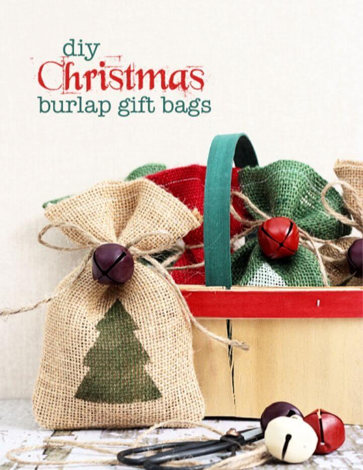 Easy DIY Burlap Gift Bags Tutorial