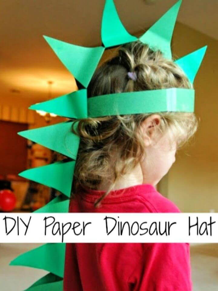 Easy DIY Paper Dinosaur Hat For Kids