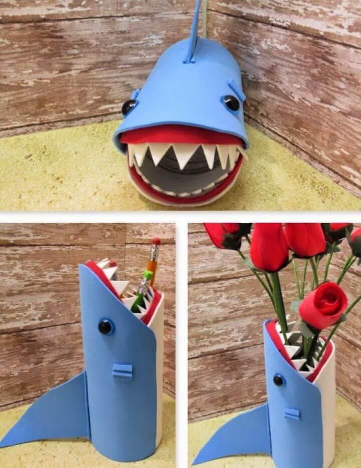 Easy DIY Shark Back to School Pencil Holder