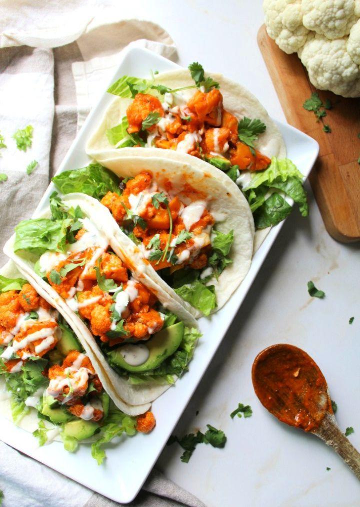 Easy DIY Vegan Buffalo Cauliflower Tacos