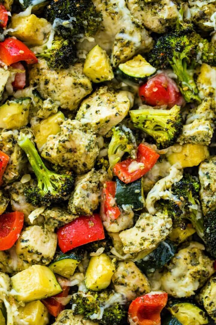 Healthy Pesto Chicken And Veggies