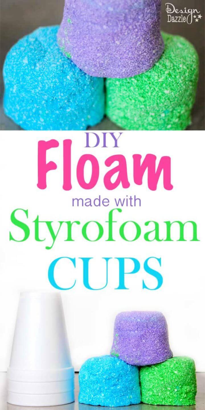 How To DIY Styrofoam Cup Floam For Kids