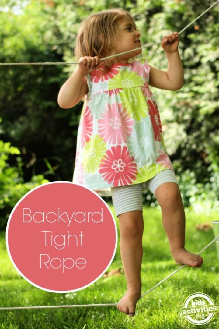 How To Make A DIY Backyard Tight Rope For Kids