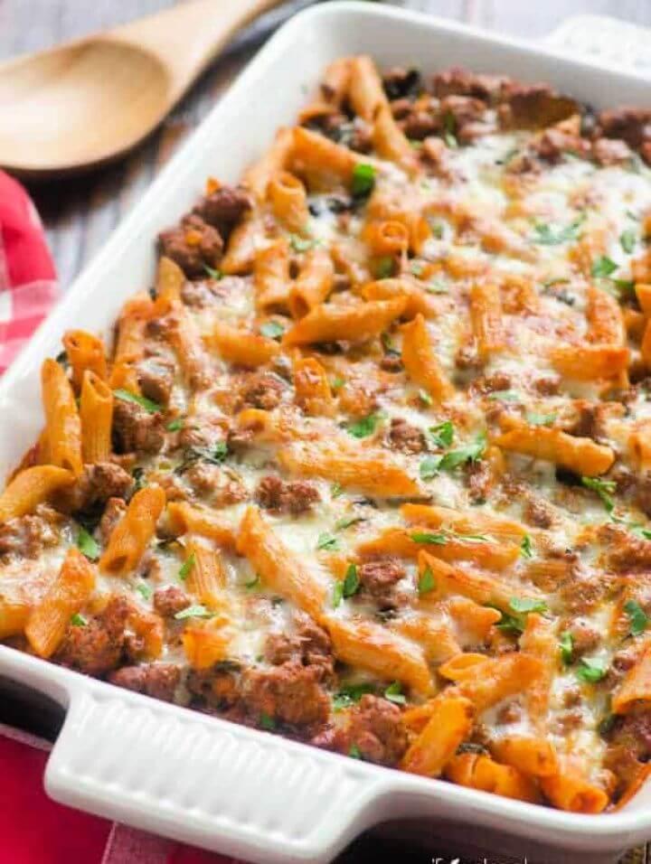 How To Make A DIY Ground Turkey Pasta Bake 2