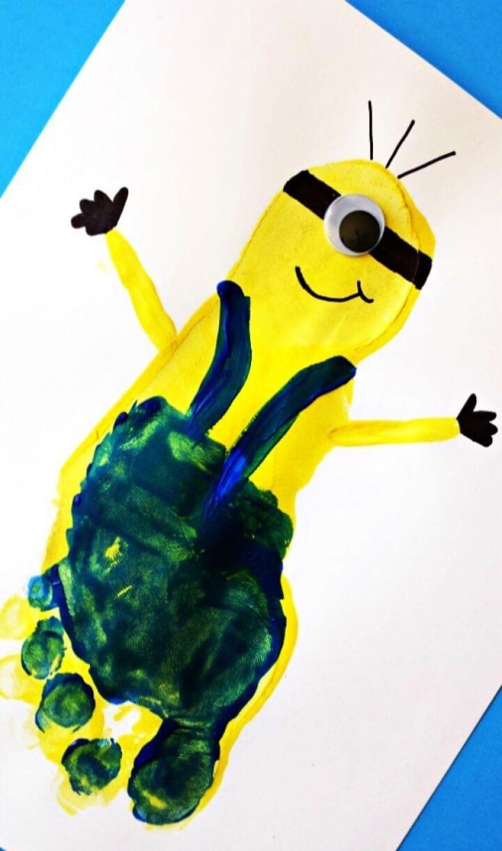 How To Make A DIY Minion Footprint Craft for Kids