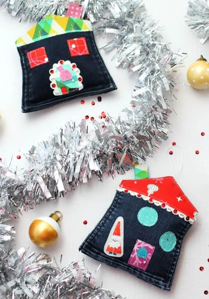 How To Make An Upcycled Jeans Pocket Ornament