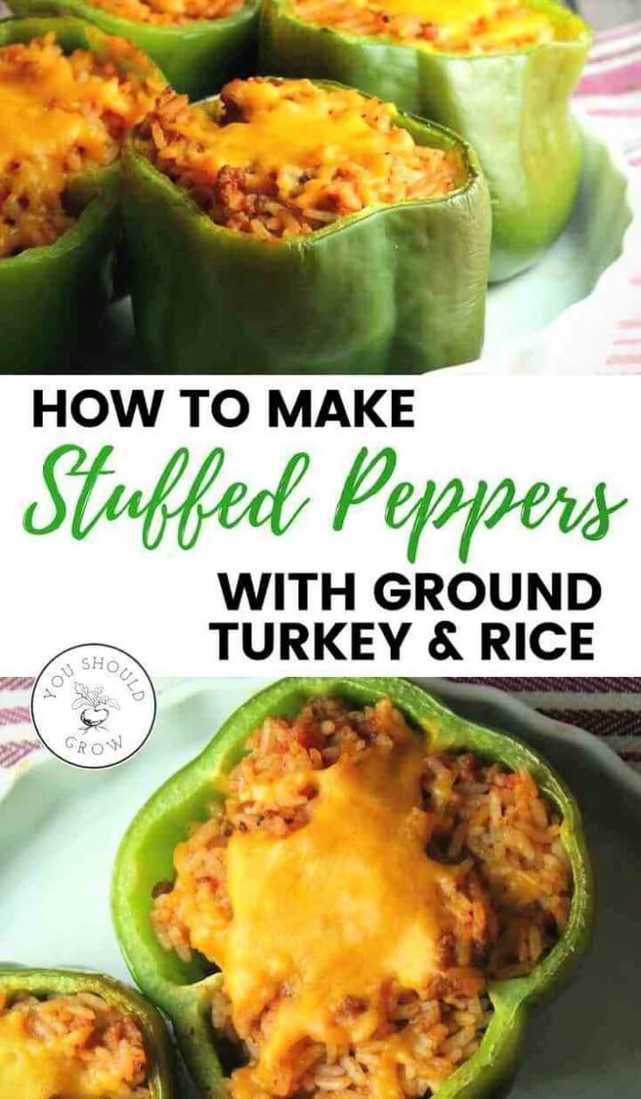 How To Make DIY Stuffed Peppers With Ground Turkey 2