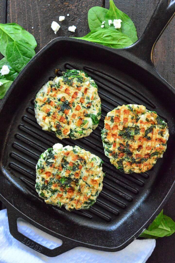 How To Make Spinach Feta Turkey Burgers 2