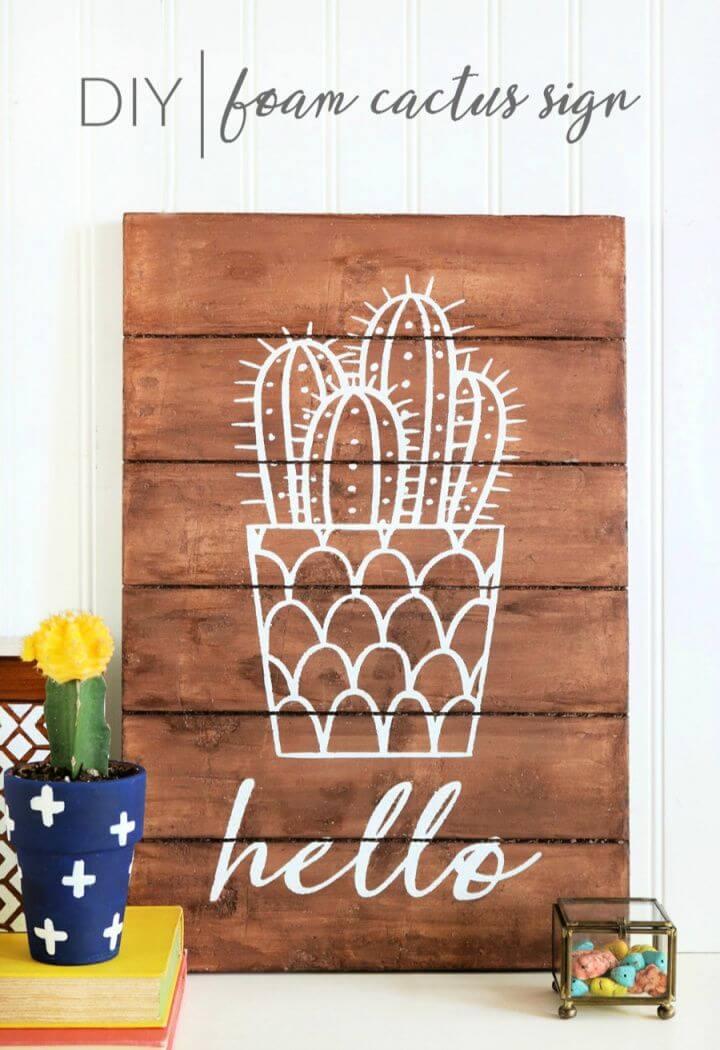 How To Make Your Own A DIY Foam Cactus Sign