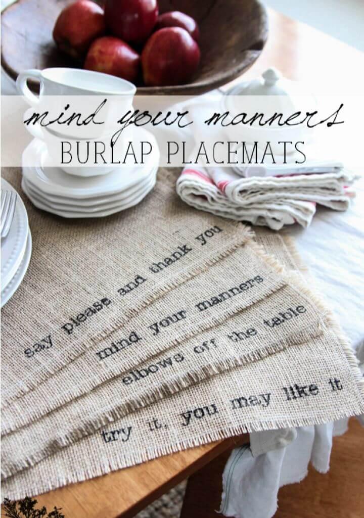 How To Make Your Own DIY Burlap Placemats