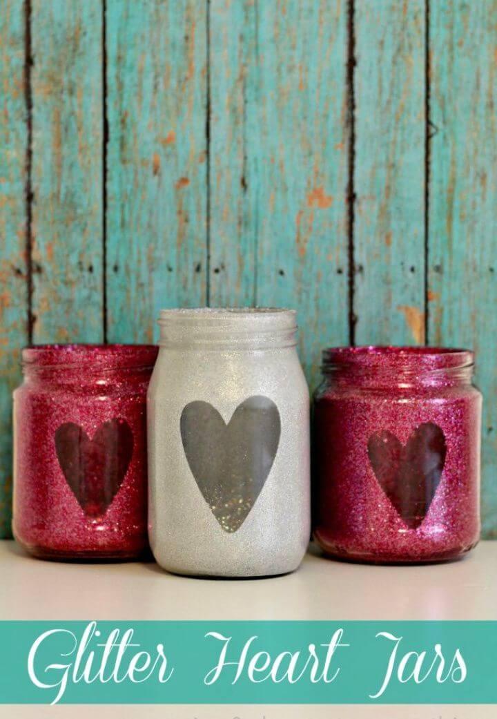 How To Make Your Own DIY Glitter Heart Jars