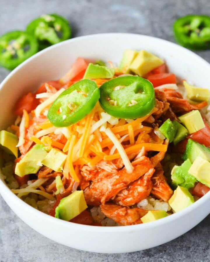 Keto Chicken Enchilada Bowl