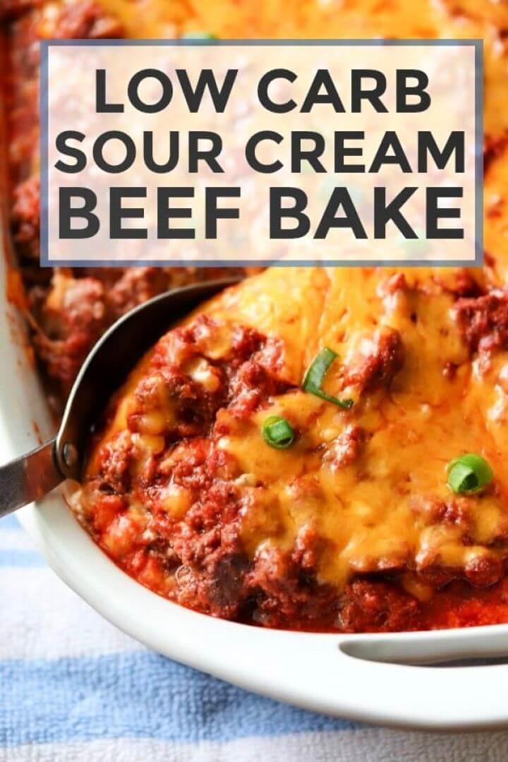 Low Carb Sour Cream Beef Bake