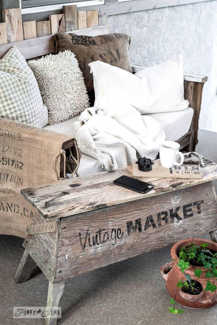 Make A DIY Pallet Wood Sawhorse Coffee Table