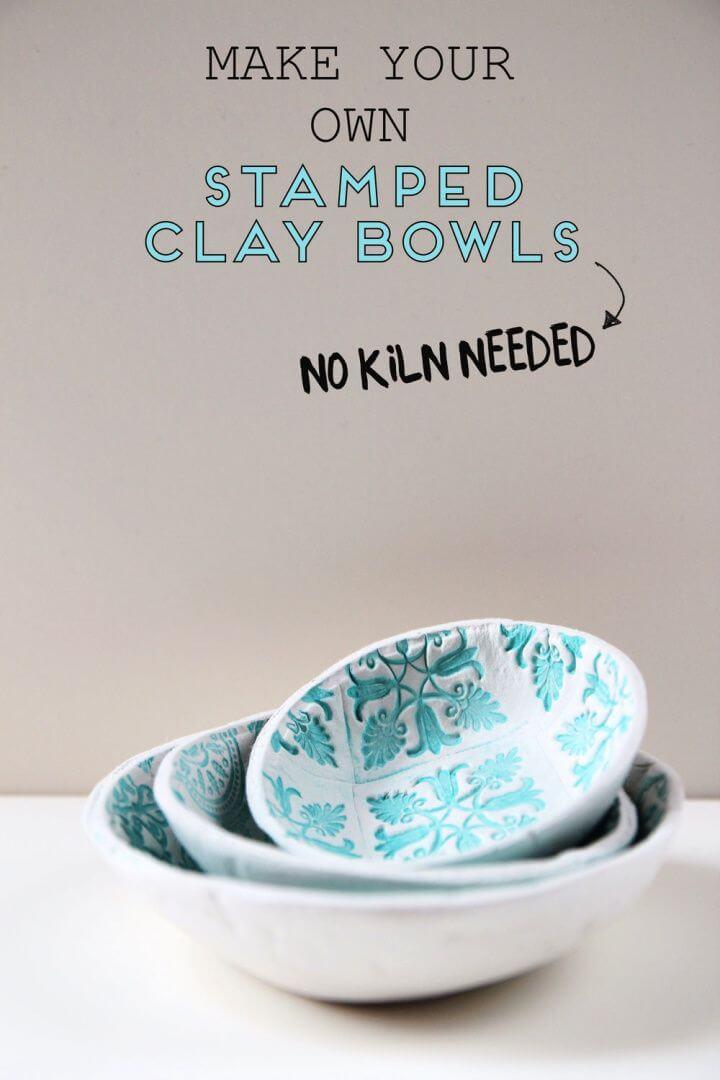 Make Your Own DIY Stamped Clay Bowls